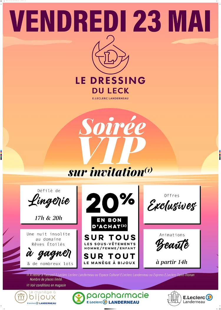 Affiche de la soirée défilé du Leclerc de Landerneau