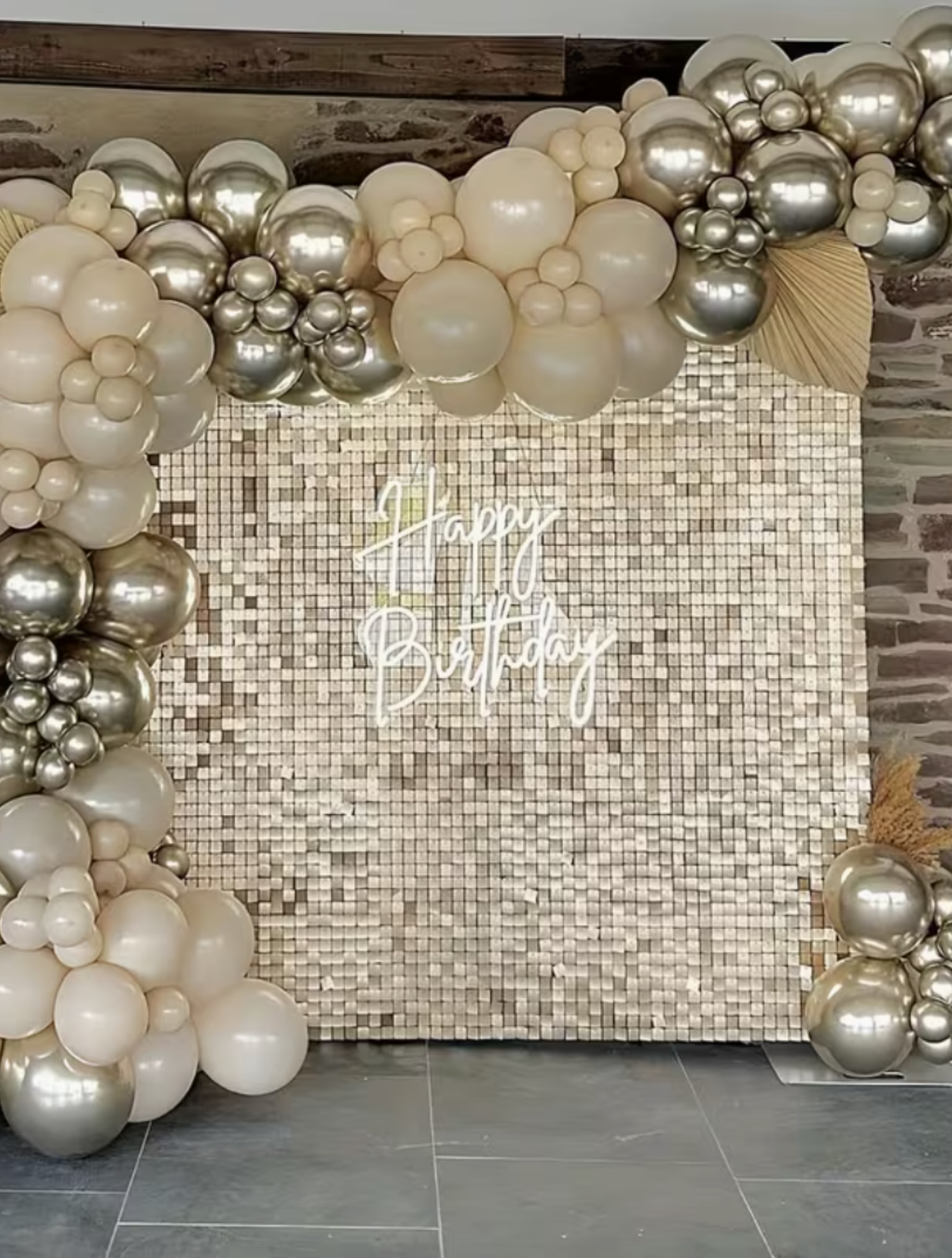 Mur de sequin couleur champagne